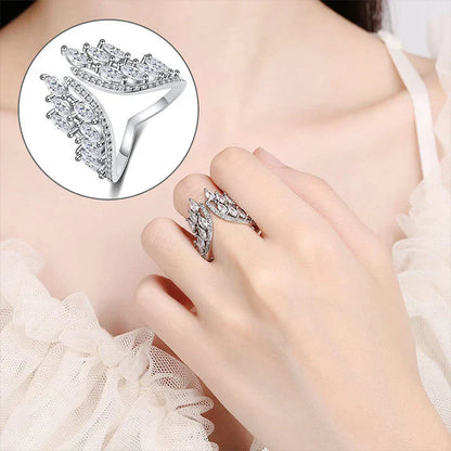 Delicate Wing Shaped Ring and Bangle Set