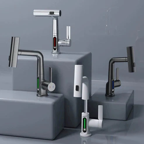 Flexible 360° Rotating Faucet with LED Temp Display