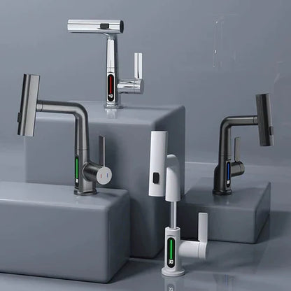 Flexible 360° Rotating Faucet with LED Temp Display