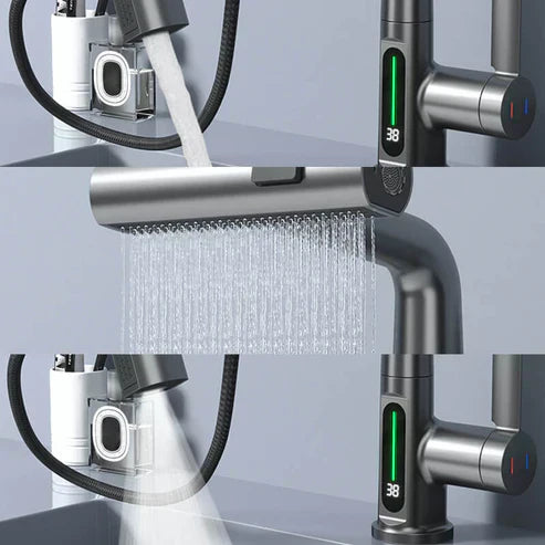 Flexible 360° Rotating Faucet with LED Temp Display