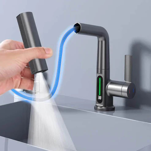 Flexible 360° Rotating Faucet with LED Temp Display