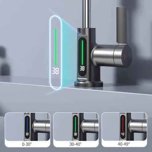 Flexible 360° Rotating Faucet with LED Temp Display