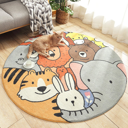 Colorful Kids Rug with Fun Animal Design