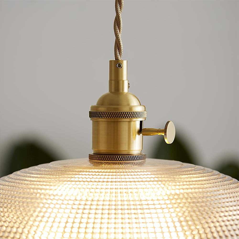 Simple Vintage Glass Floral Hanging Lamp