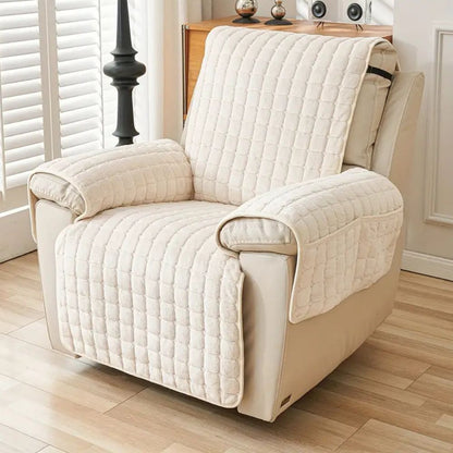 Cozy Grid Pattern Recliner Slipcover