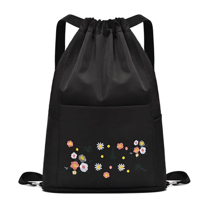 Cute Embroidered Cotton Yoga Bag