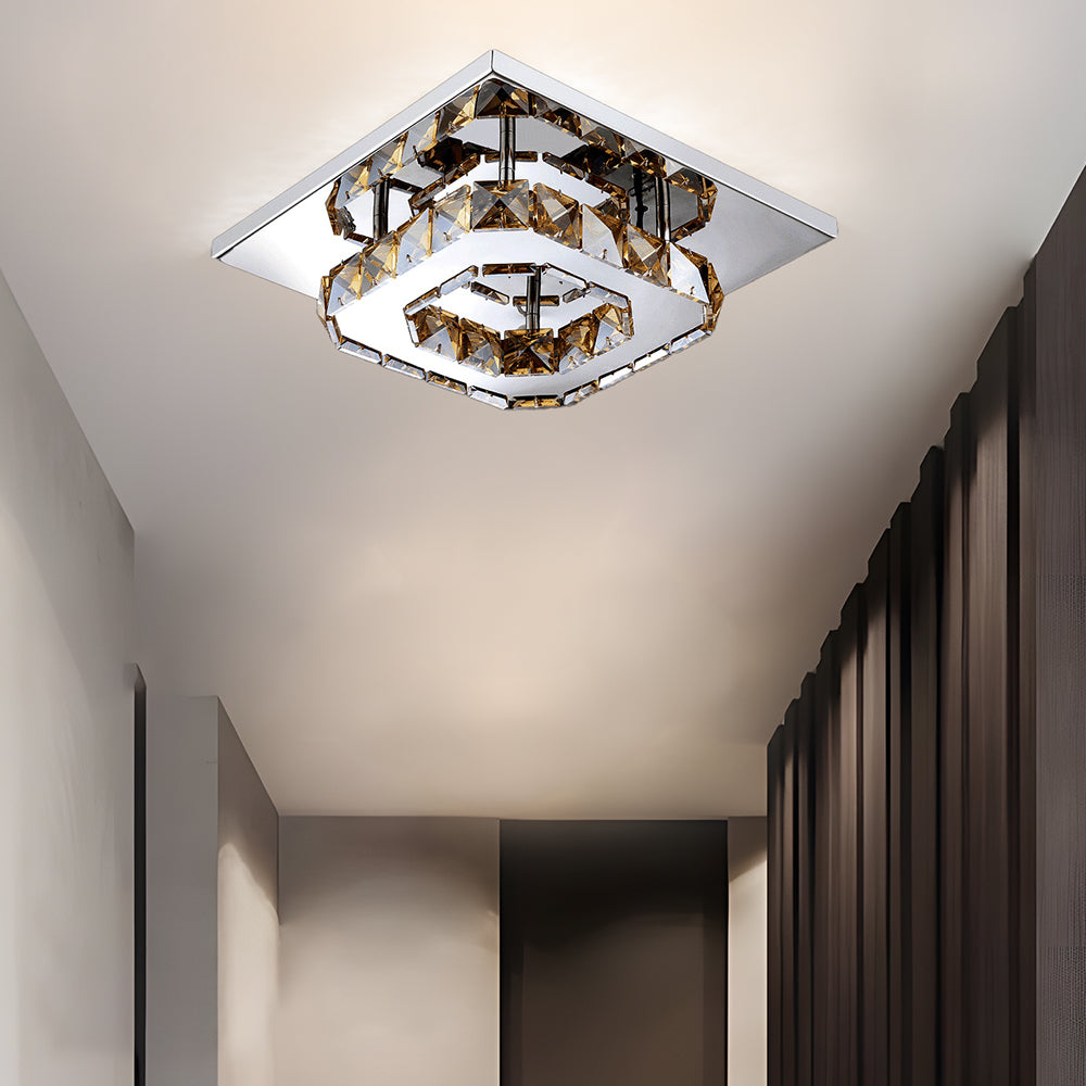 Luxury Crystal LED Ceiling Light Fixture - Halri