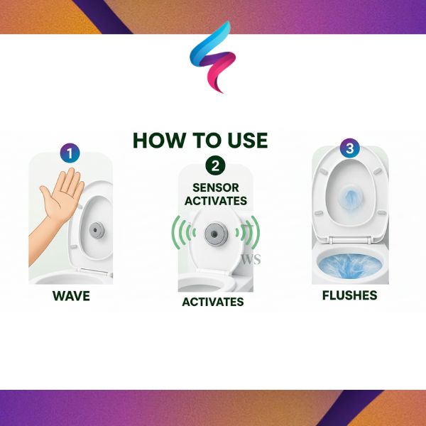 Hands Free Automatic Flush Toilet Sensor