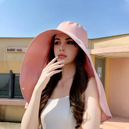 Stylish Large Brim UV Protection Sun Hat for Ladies