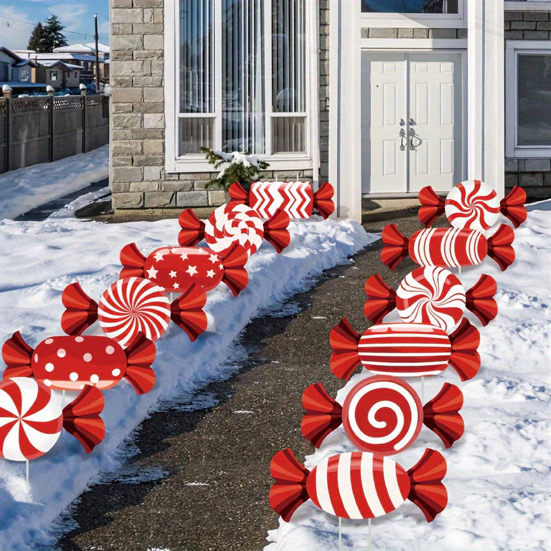 Festive Holiday Candy Cane Walkway Lights - Halri