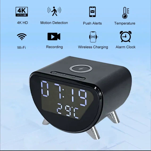 Compact WiFi Smart Camera Alarm Clock