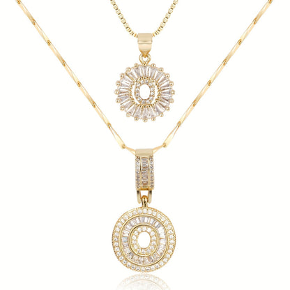 Personalized 14k Gold Initial Diamond Pendants