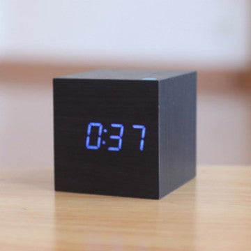Smart Wooden LED Digital Alarm Clock with Sound Control