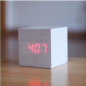 Smart Wooden LED Digital Alarm Clock with Sound Control