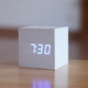 Smart Wooden LED Digital Alarm Clock with Sound Control