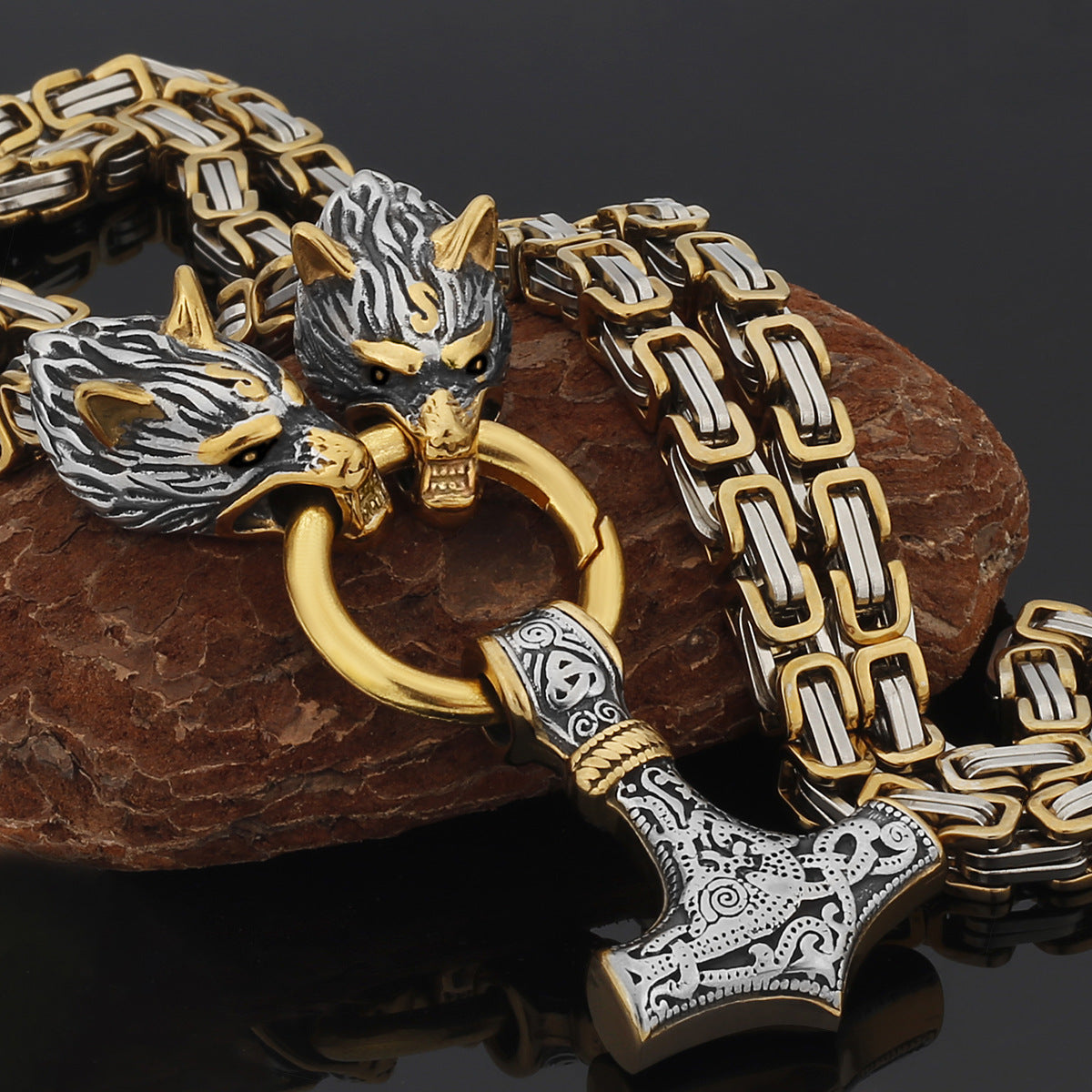 Strong Metal Viking Warrior Pendant Necklace