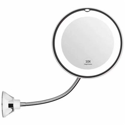 Bright LED Lighted 10x Magnifying Wall Mirror