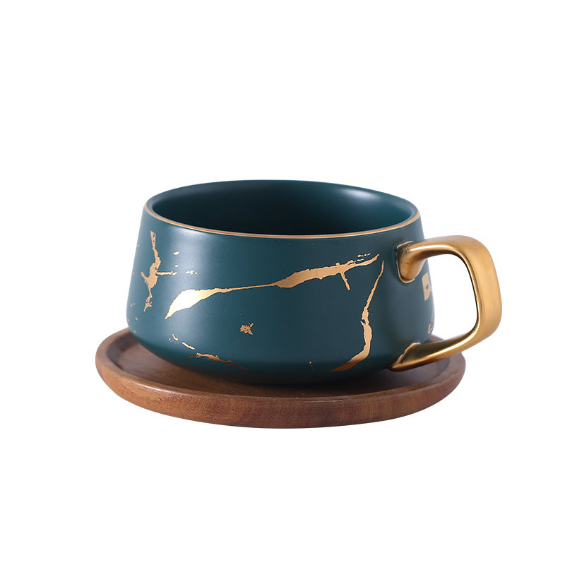 Elegant Gold Ceramic Coffee Mug Set