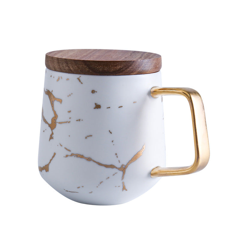 Elegant Gold Ceramic Coffee Mug Set