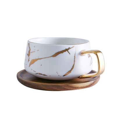 Elegant Gold Ceramic Coffee Mug Set