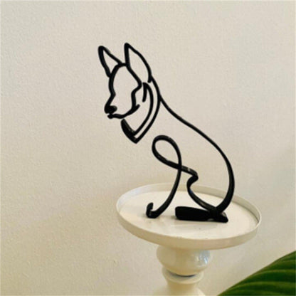 Minimalist Pet Figurine Metal Home Decor Ornament