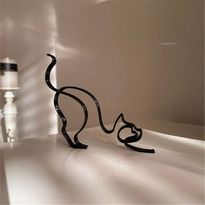 Minimalist Pet Figurine Metal Home Decor Ornament