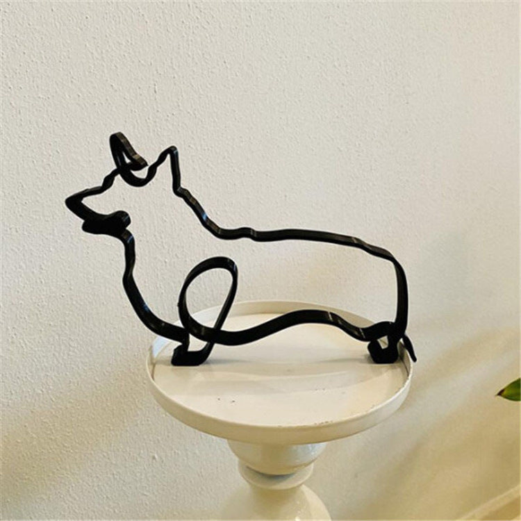 Minimalist Pet Figurine Metal Home Decor Ornament