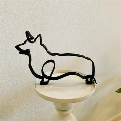 Minimalist Pet Figurine Metal Home Decor Ornament