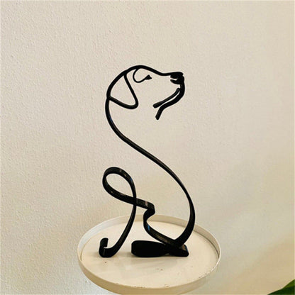 Minimalist Pet Figurine Metal Home Decor Ornament