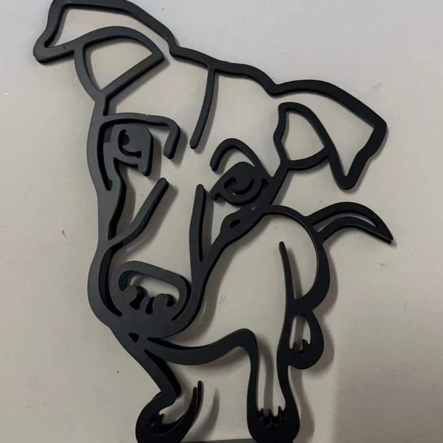 Minimalist Pet Figurine Metal Home Decor Ornament