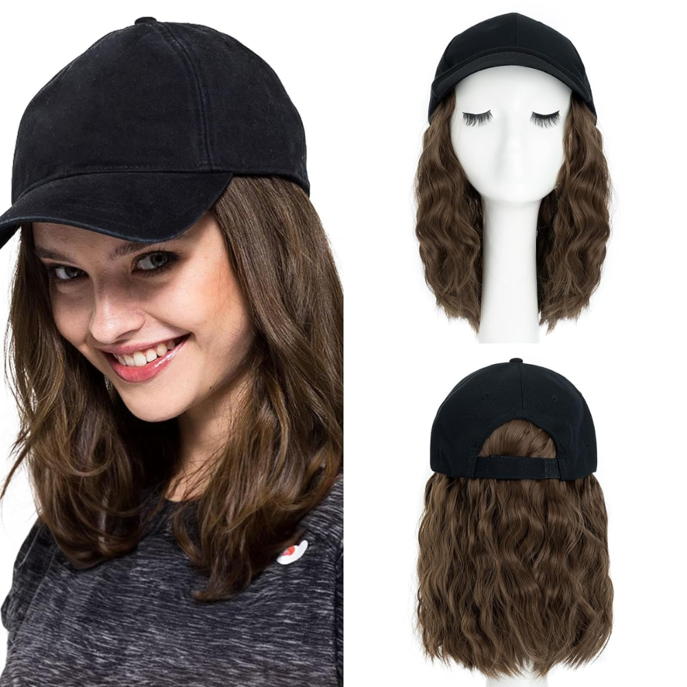 Durable Synthetic Curly Wig Cap Baseball Hat