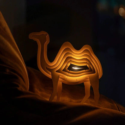 Rustic Handcrafted Wooden Animal Lamp