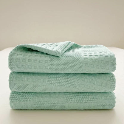 Soft Cotton Waffle Weave Throw Blanket