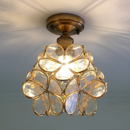 Vintage Floral Glass Pendant Light
