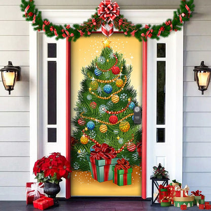 Spooky Christmas Yard Decor Elves Door Wrap