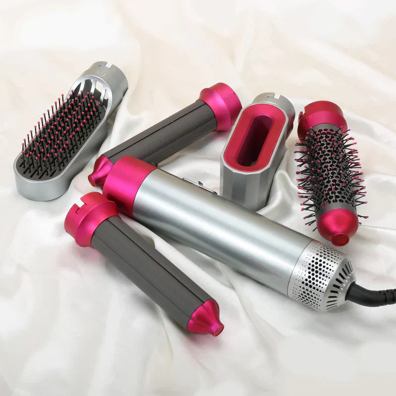 Premium 5-in-1 Hair Curler with Hot Air Brush & Dryer