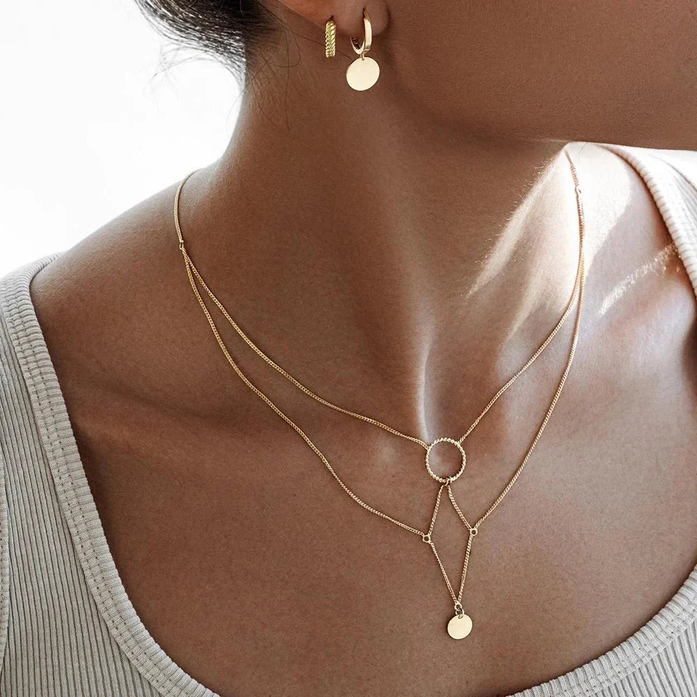 Delicate 18k Gold Layered Star Necklace - Halri