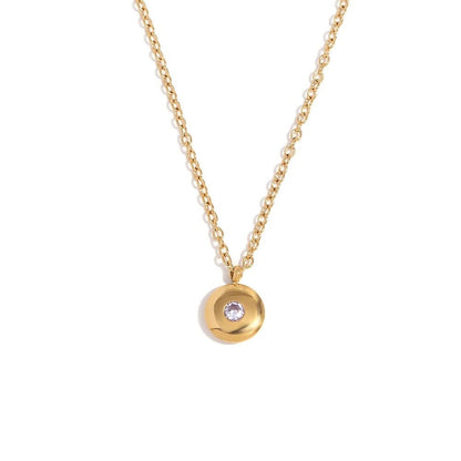 Delicate 18k Gold Simple Birthstone Pendant