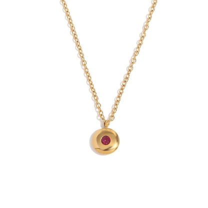 Delicate 18k Gold Simple Birthstone Pendant