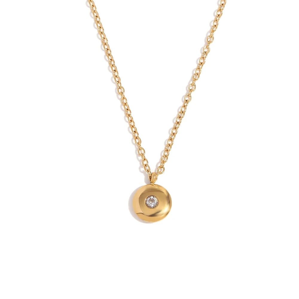 Delicate 18k Gold Simple Birthstone Pendant