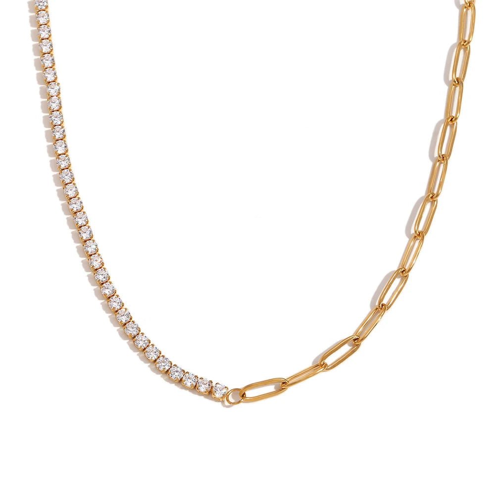 Gold Paperclip Link Necklace Set - Halri