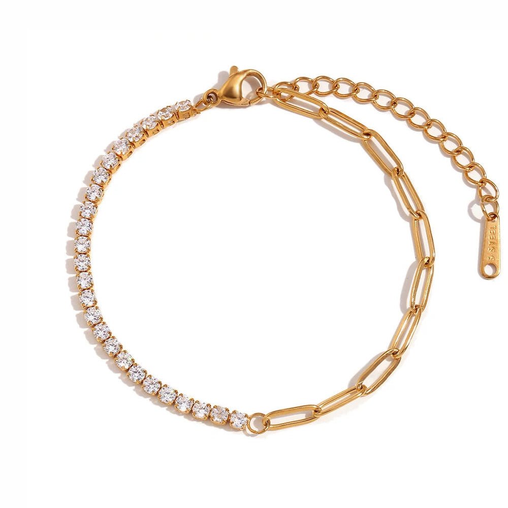 Gold Paperclip Link Necklace Set