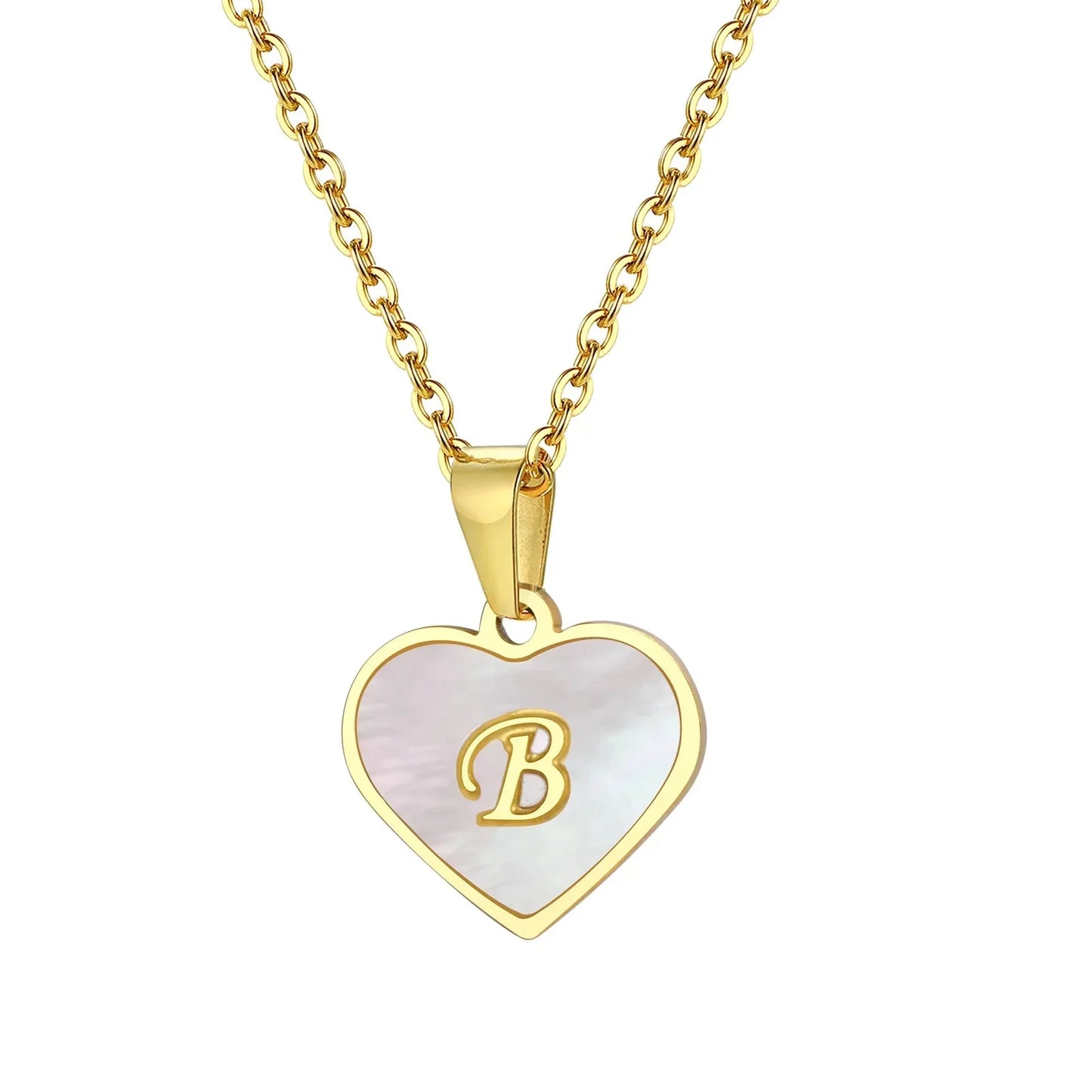 Personalized 18k Pearl Heart Monogram Necklace