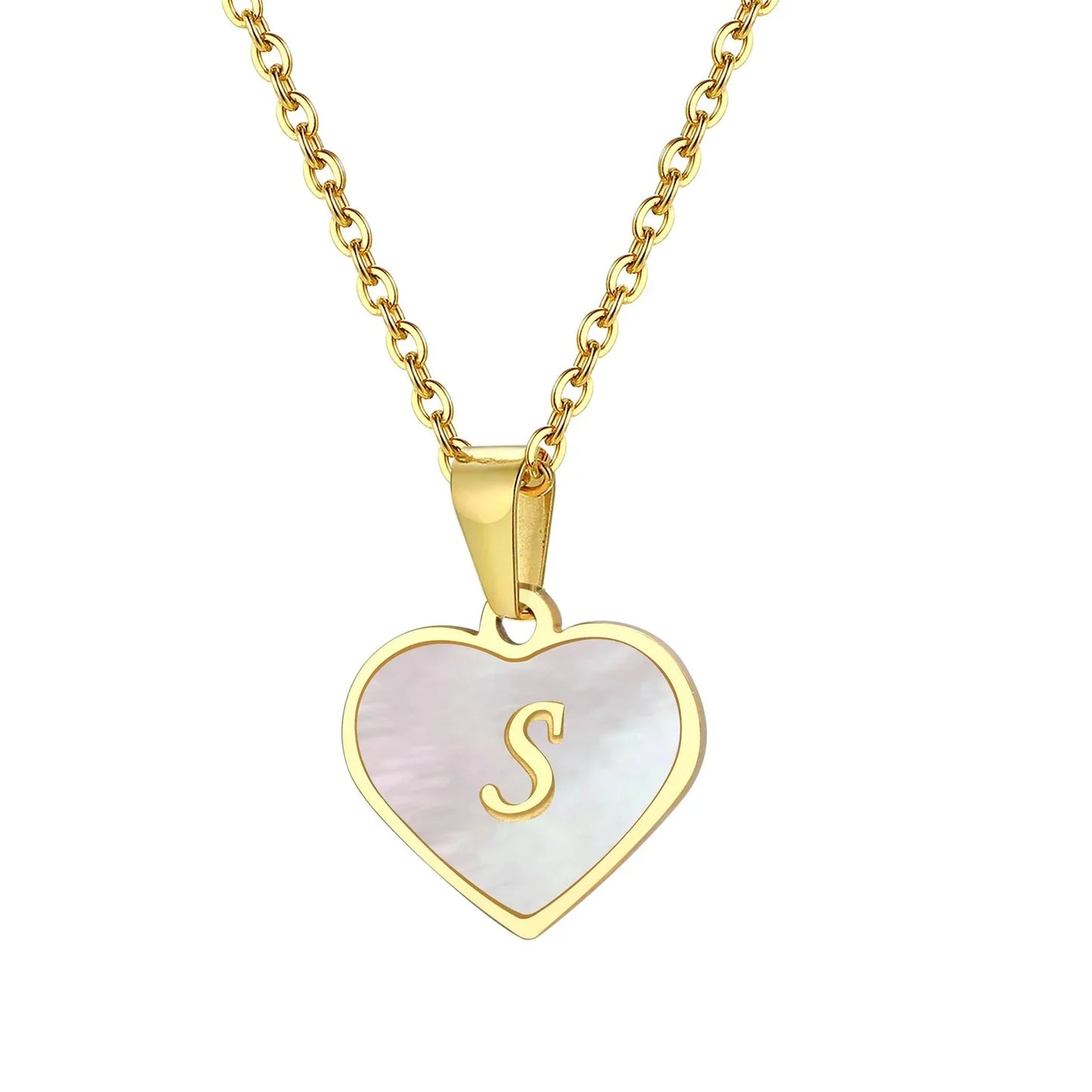 Personalized 18k Pearl Heart Monogram Necklace