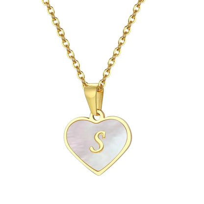 Personalized 18k Pearl Heart Monogram Necklace