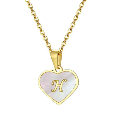 Personalized 18k Pearl Heart Monogram Necklace