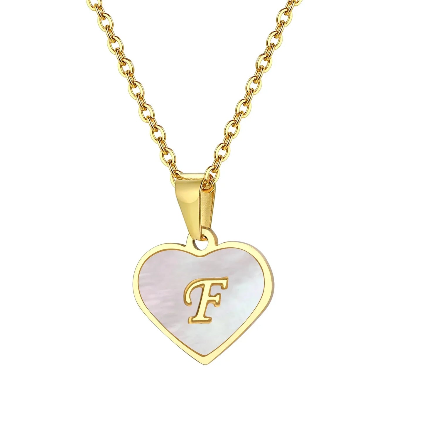 Personalized 18k Pearl Heart Monogram Necklace