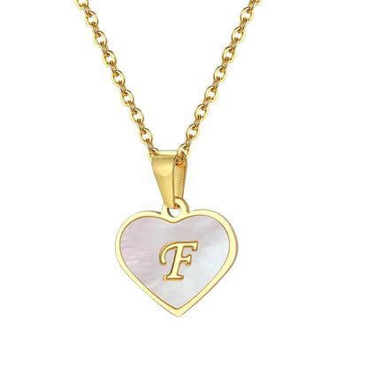 Personalized 18k Pearl Heart Monogram Necklace