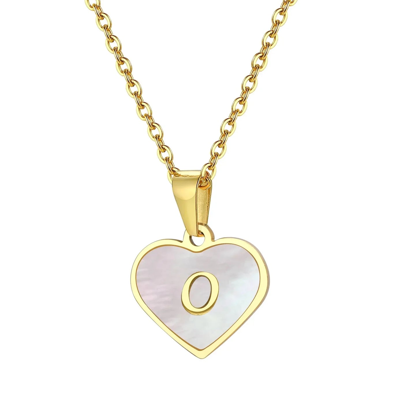 Personalized 18k Pearl Heart Monogram Necklace
