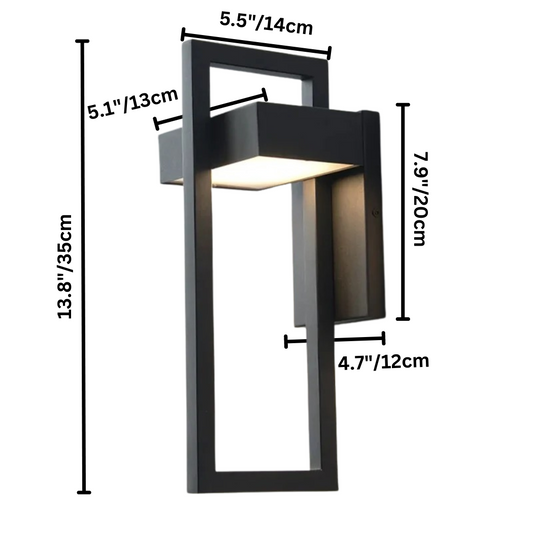 Weatherproof Outdoor Black Metal Wall Light - Halri